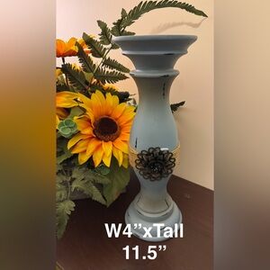 Rustic Blue Candle Holder